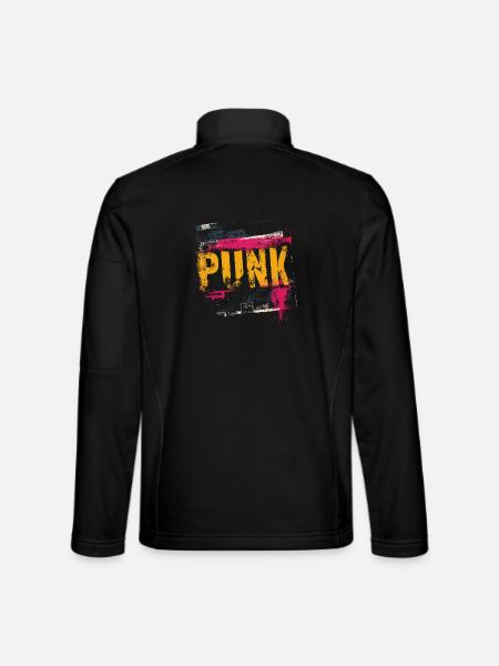 Punkrock - Unisex Softshelljacke - Schwarz - Hinten