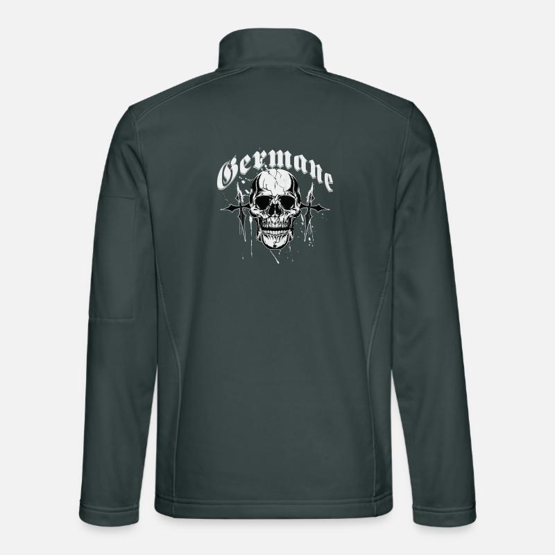 Gothic Skull Cross Print Germanic Unisex Softshell Jacket