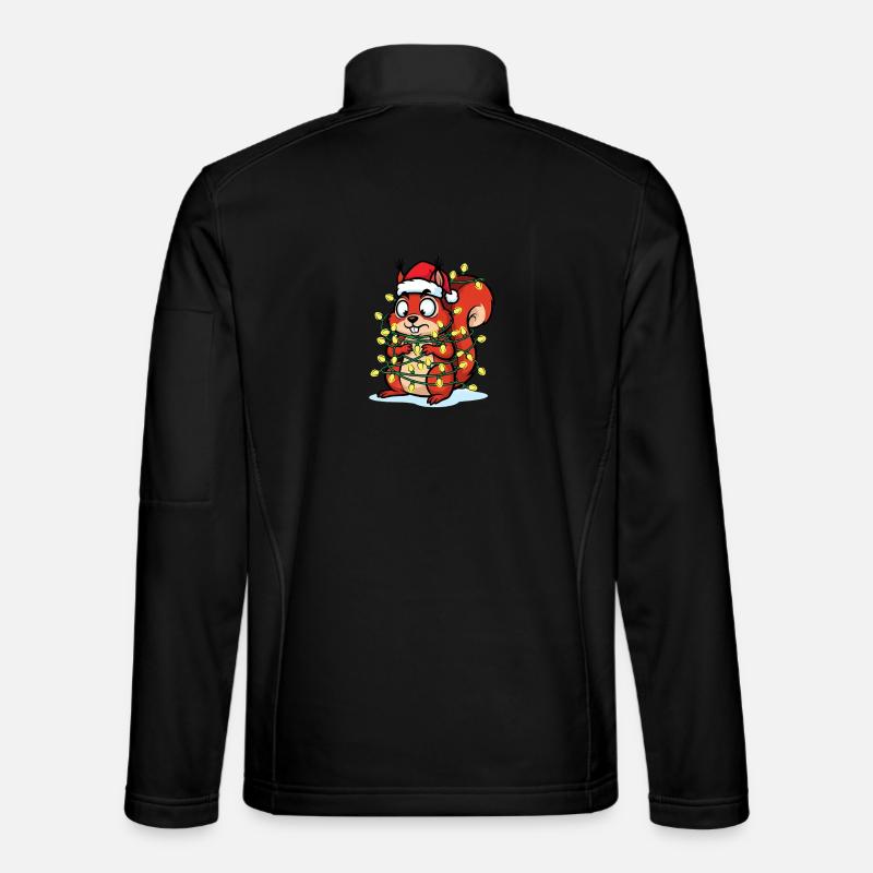Eichhörnchen im Weihnachtslicht - Unisex Softshelljacke - Schwarz