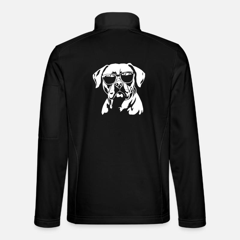 Boxer Dog Sunglasses - Unisex Softshell Jacket - black