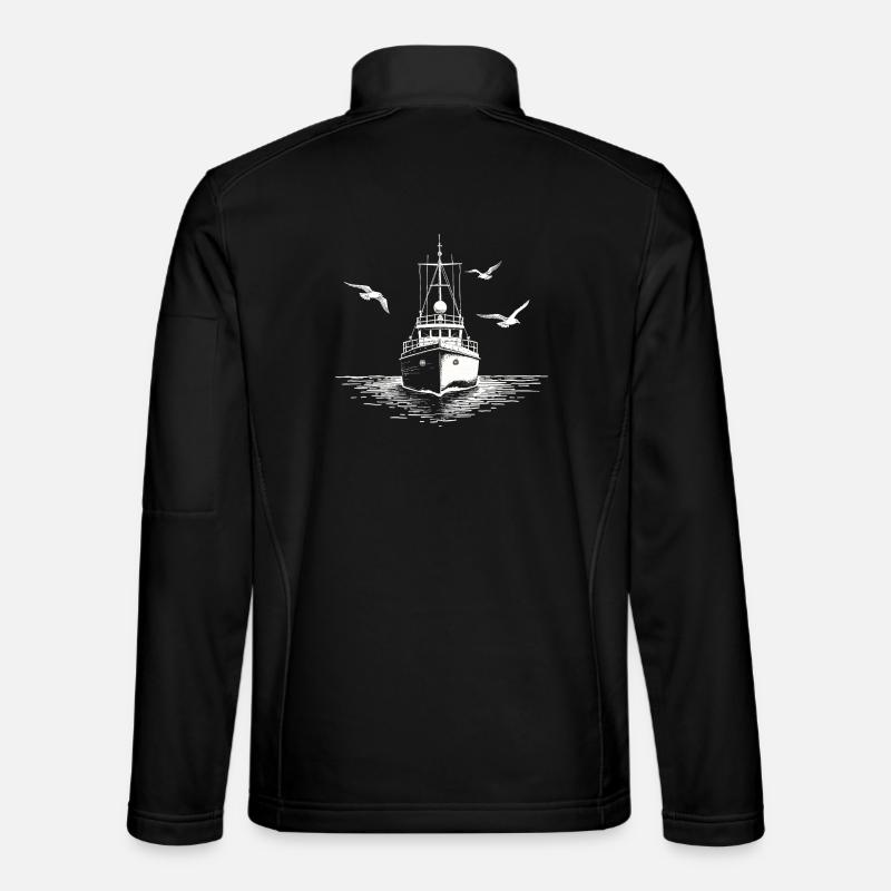 Fishing Cutter Trawler Fishing Sea - Unisex Softshell Jacket - black
