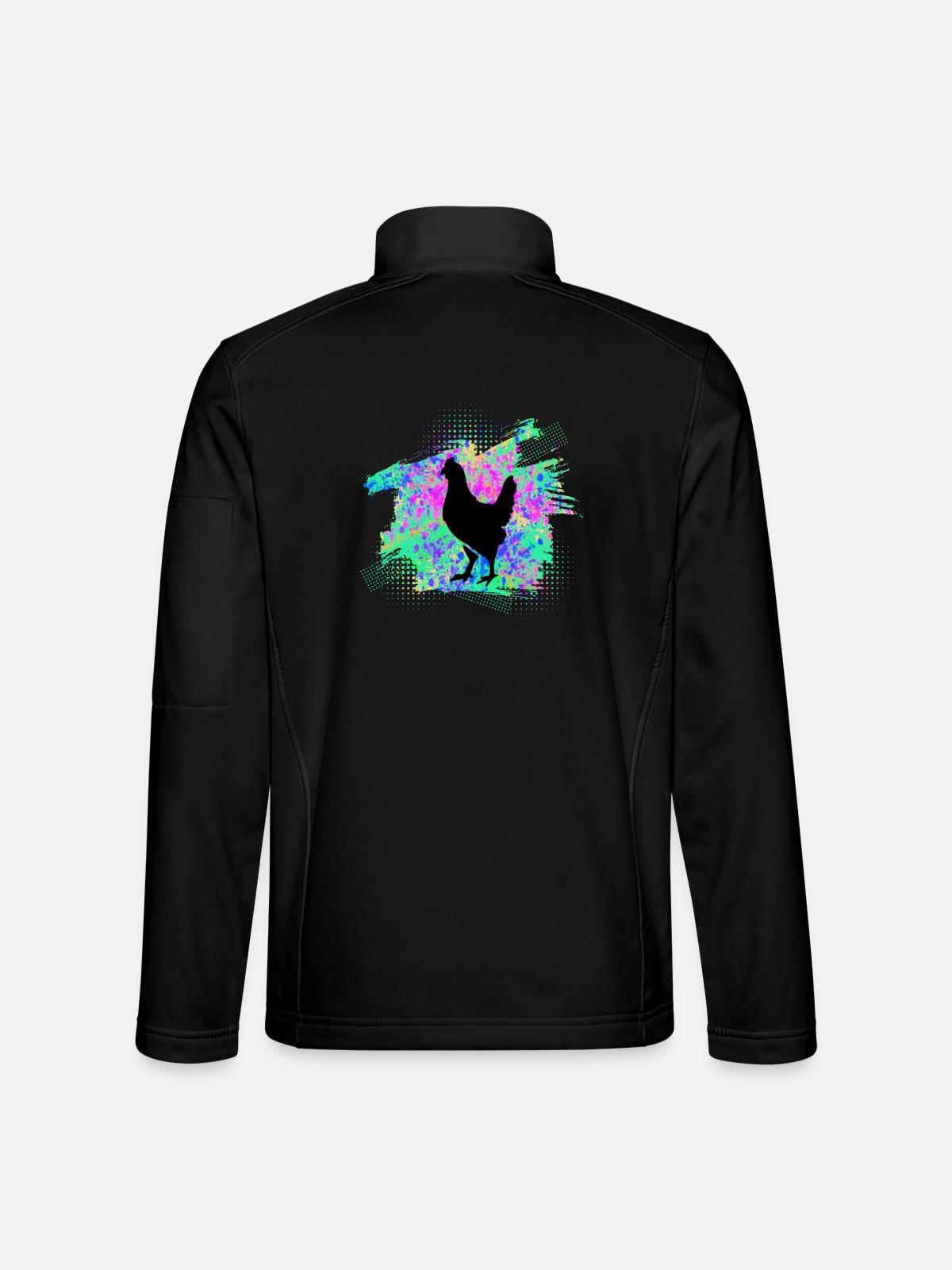 Huhn Hühner - Unisex Softshelljacke - Schwarz - Hinten