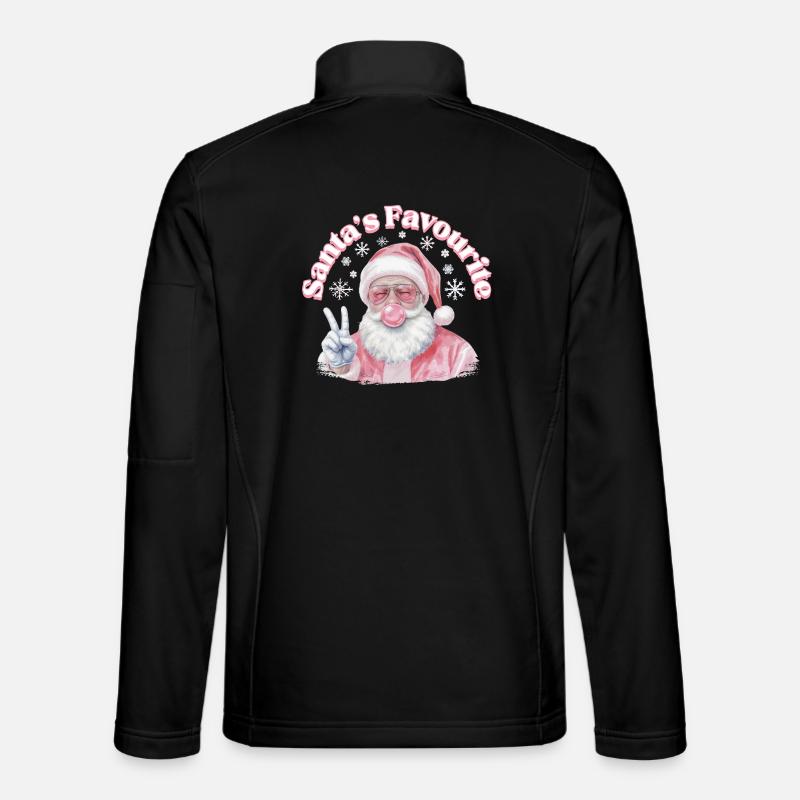 Pink Santa Peace Sign - Unisex Softshell Jacket - black