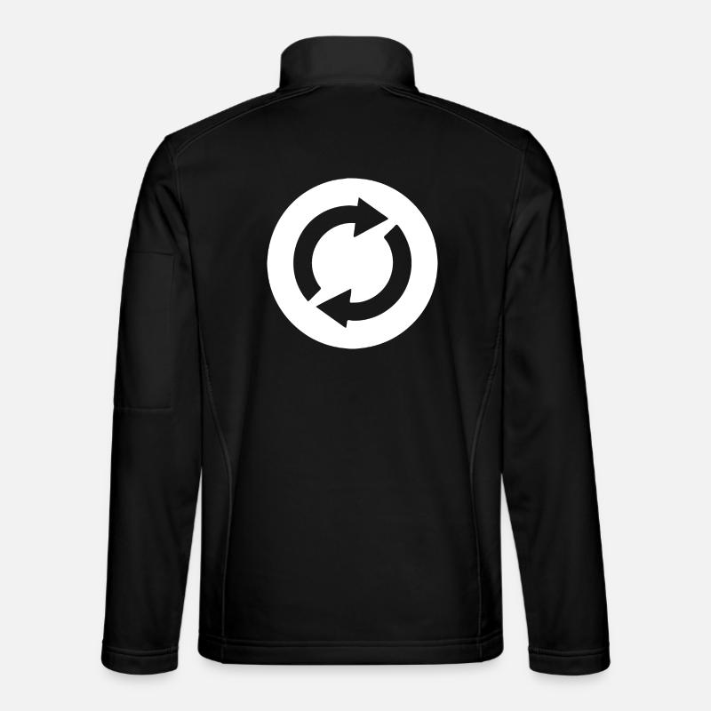 Repeating Silhouettes Pictogram Design - Unisex Softshell Jacket - black