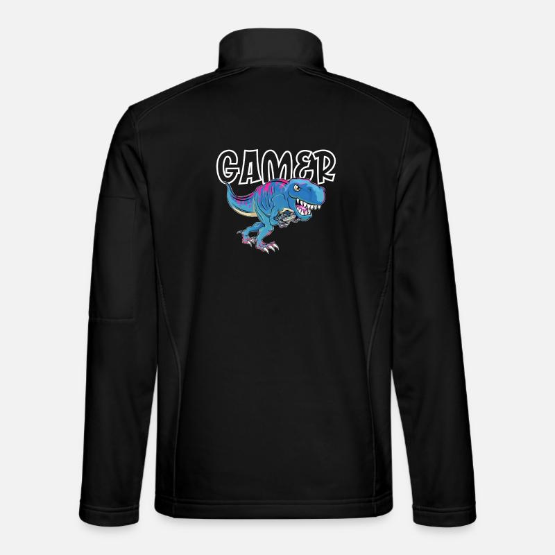 Gamer Gaming T_Rex - Unisex Softshell Jacket - black
