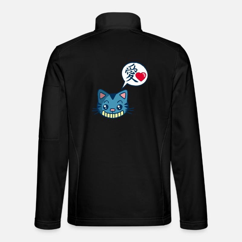 Kawaii manga cat - Unisex Softshell Jacket - black