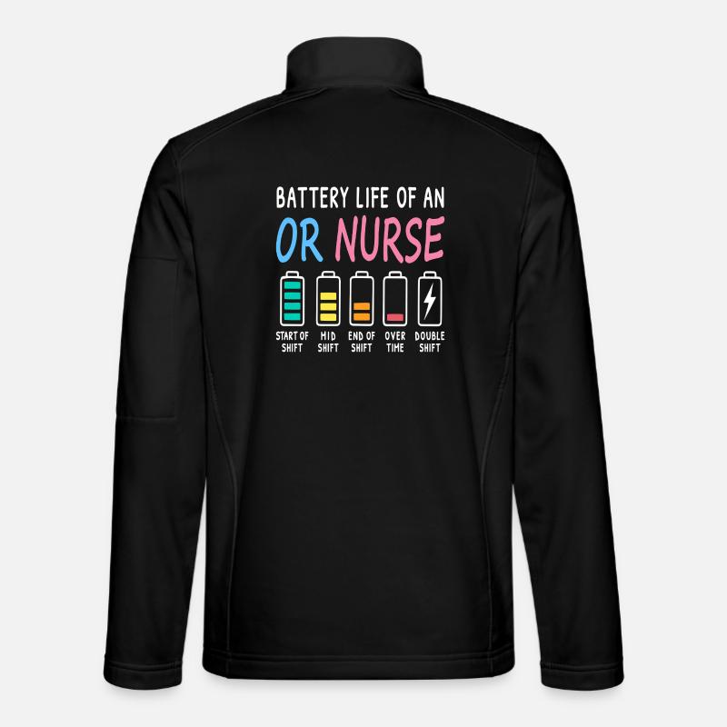 Akkustand einer OP Pflegekraft Humor - Unisex Softshelljacke - Schwarz