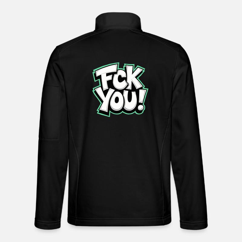 FCK YOU lettering provocative statement - Unisex Softshell Jacket - black