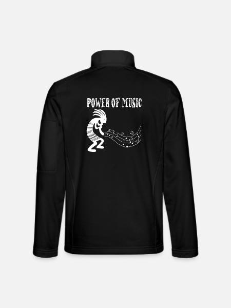 Tribal Musician (White) - Unisex Softshell Jacket - black