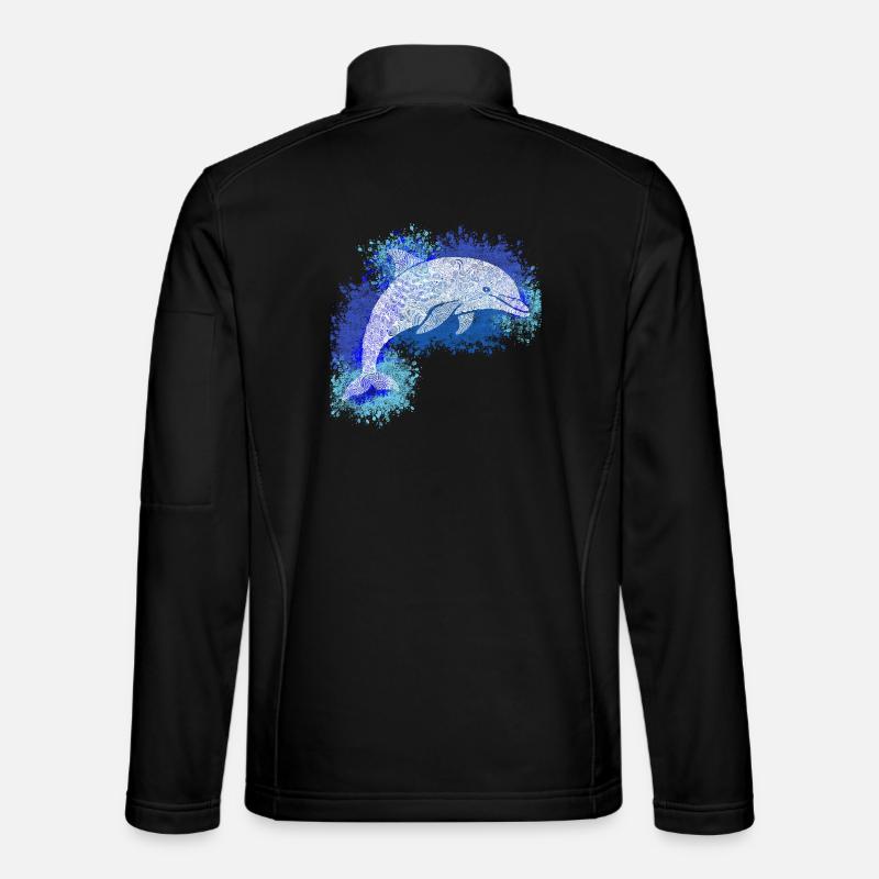 Zentangle Dolphin - Veste en tissu softshell Unisexe - noir