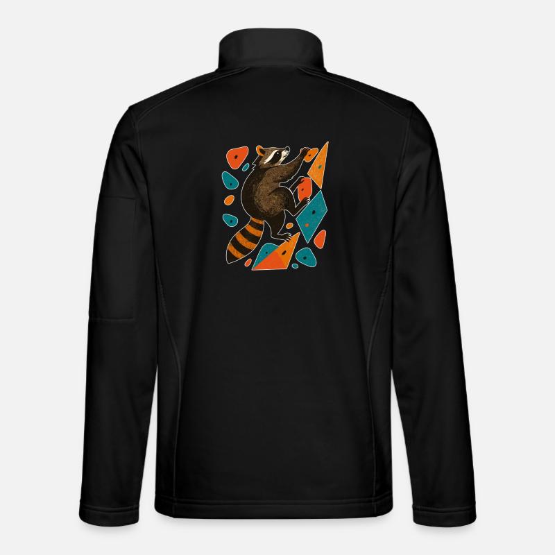 Bouldern Waschbär Klettern Motivation Geschenk - Unisex Softshelljacke - Schwarz
