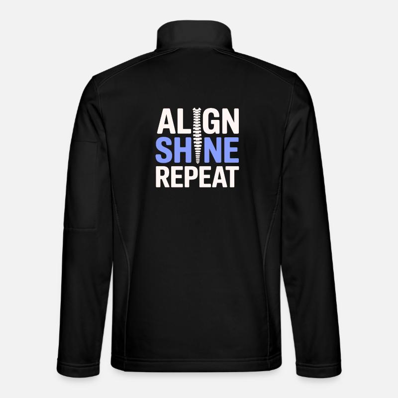 Chiropraktiker Aligned Shine Repeat Professional DC - Unisex Softshelljacke - Schwarz