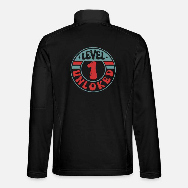 Level 1 Unlocked – Cool Gamer Design Unisex Softshell Jacket