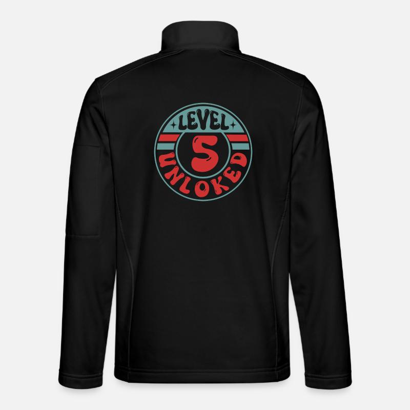 Niveau 5 débloqué – Design d’anniversaire de joueur cool Veste en tissu softshell Unisexe