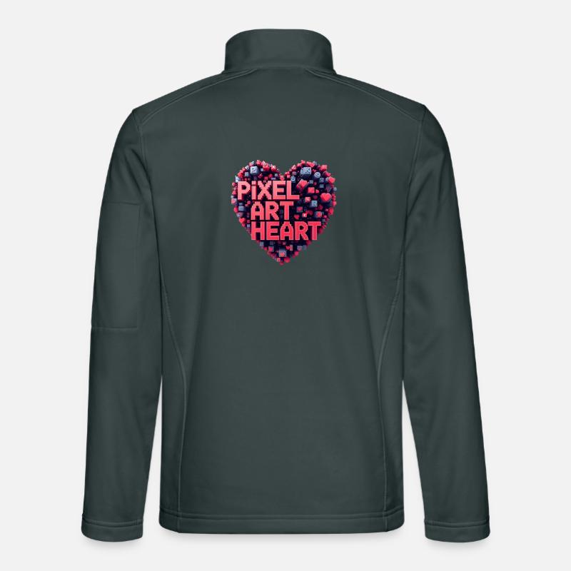 Pixel Art Heart Collage Unisex Softshell Jacket