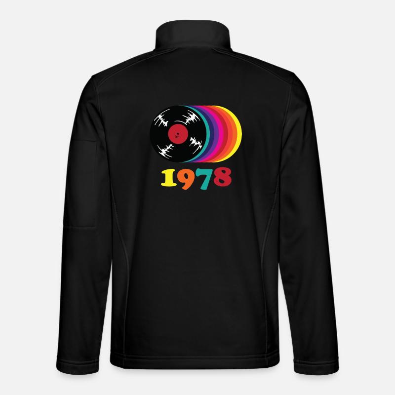 Retro Vinyl Regenbogen 1978 - Unisex Softshelljacke - Schwarz