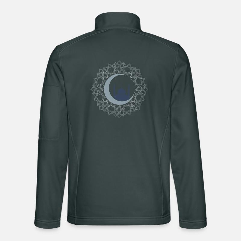 Art Islamique Mosquée Croissant Lune Élégant Veste en tissu softshell Unisexe