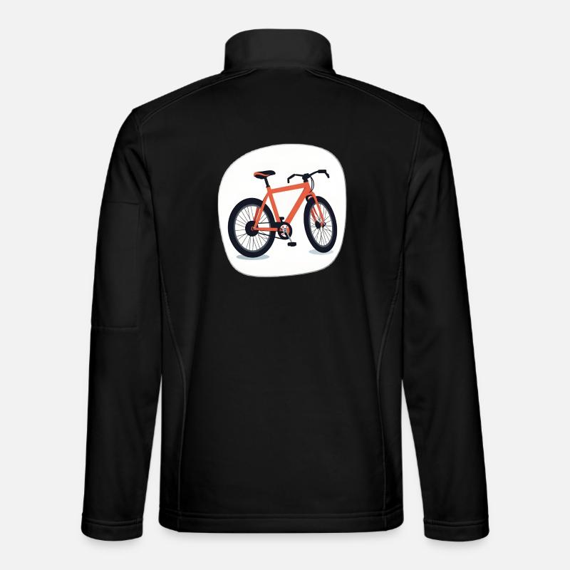 Orangenes Fahrraddesign - Unisex Softshelljacke - Schwarz