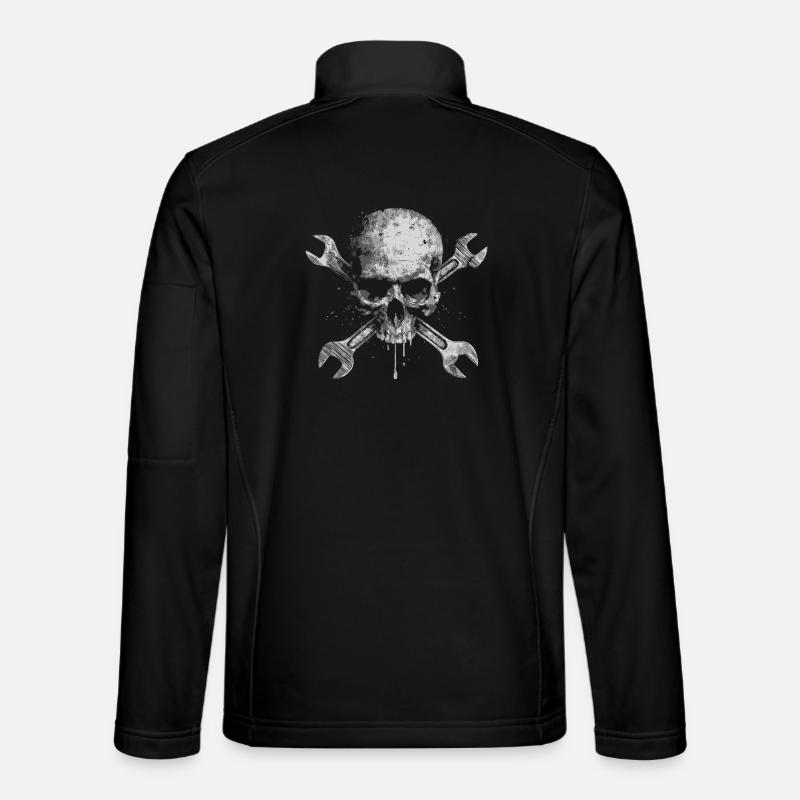 Grunge Schädel mit Werkzeugen - Unisex Softshelljacke - Schwarz