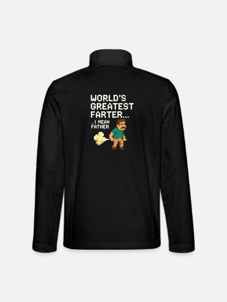 Lustiges Vatertags-T-Shirt für Gamer Papa Pixelart - Unisex Softshelljacke - Schwarz - Hinten