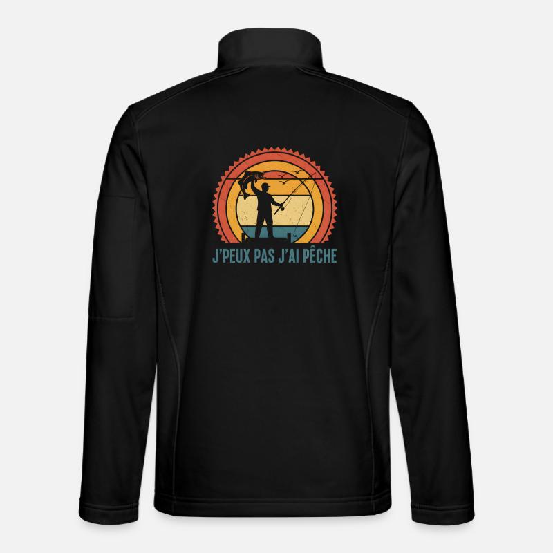 J'ai Pêche Retro Crépuscule - Unisex Softshell Jacket - black