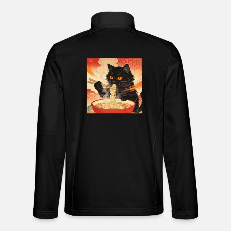 Cute Cat Ramen Noodles Japan Wave Gift Unisex Softshell Jacket