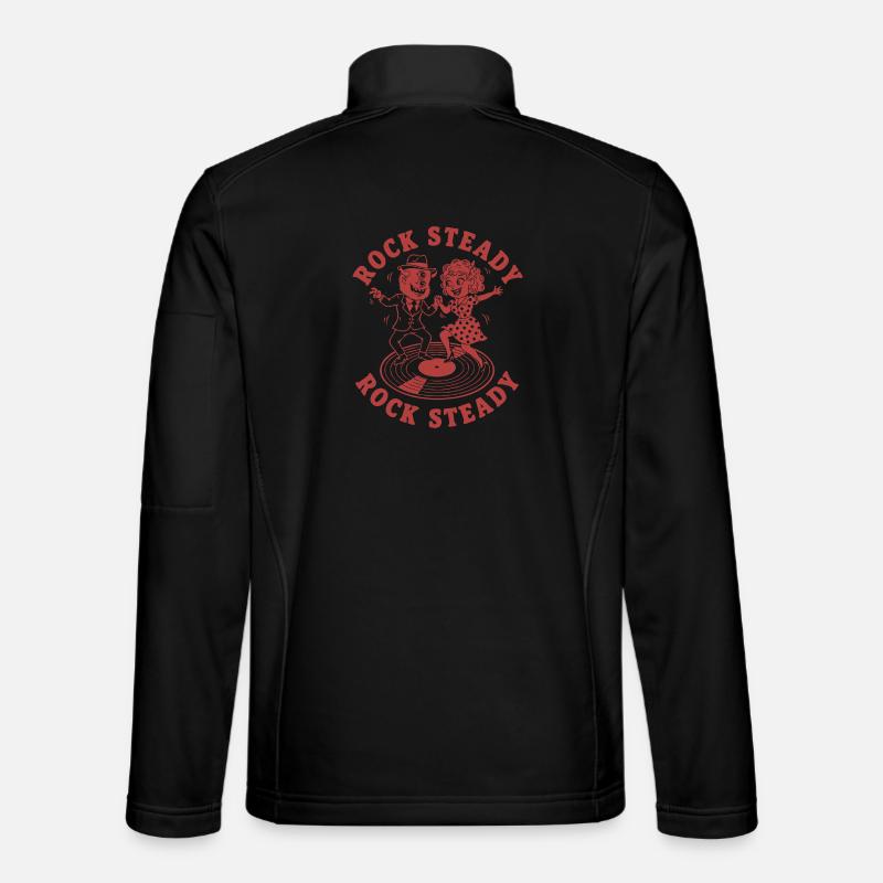 Rock Steady Dance Couple on Vinyl - Unisex Softshell Jacket - black