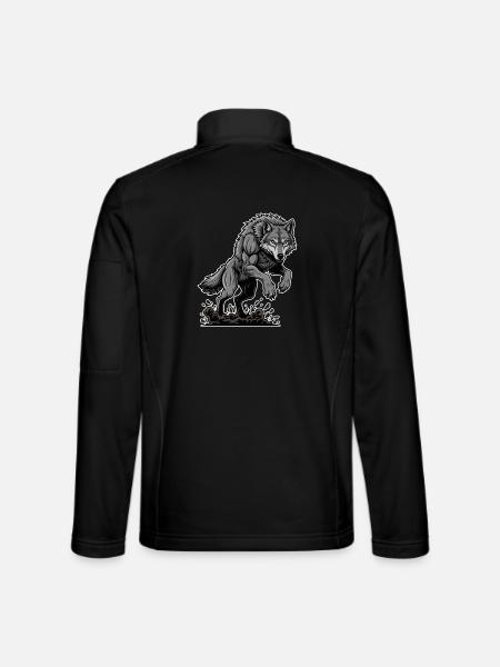 Werwolf Mighty Racing Maskottchen Wolf - Unisex Softshelljacke - Schwarz