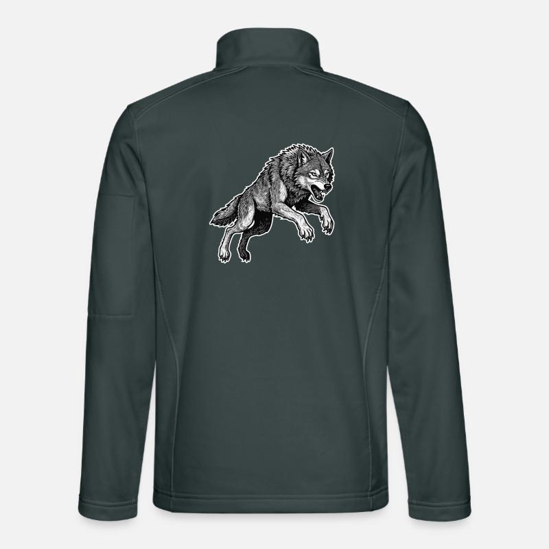 Loup Sauvage Course Mascotte Alpha Wolf Veste en tissu softshell Unisexe