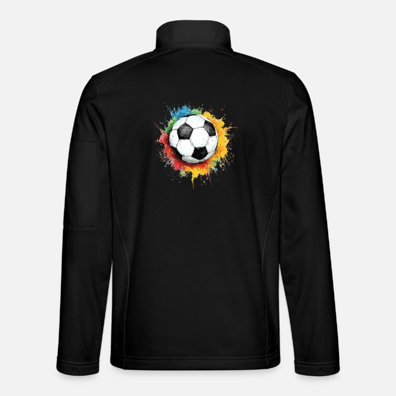 Fußball Ball Aquarell - Unisex Softshelljacke - Schwarz