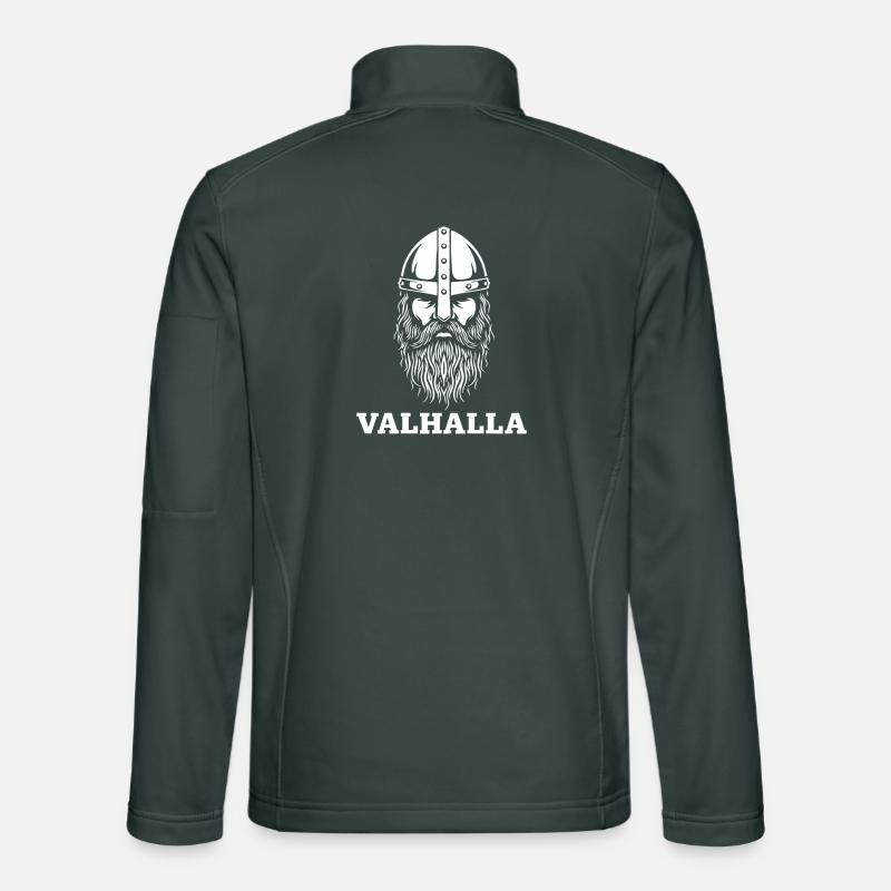 Wikingerkrieger Valhalla Nordisches Helm-Maskottchen Unisex Softshelljacke