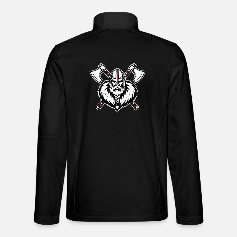 Wikinger-Axtmeister Krieger-Kreuzfahrer-Axt-Maskottchen - Unisex Softshelljacke - Schwarz