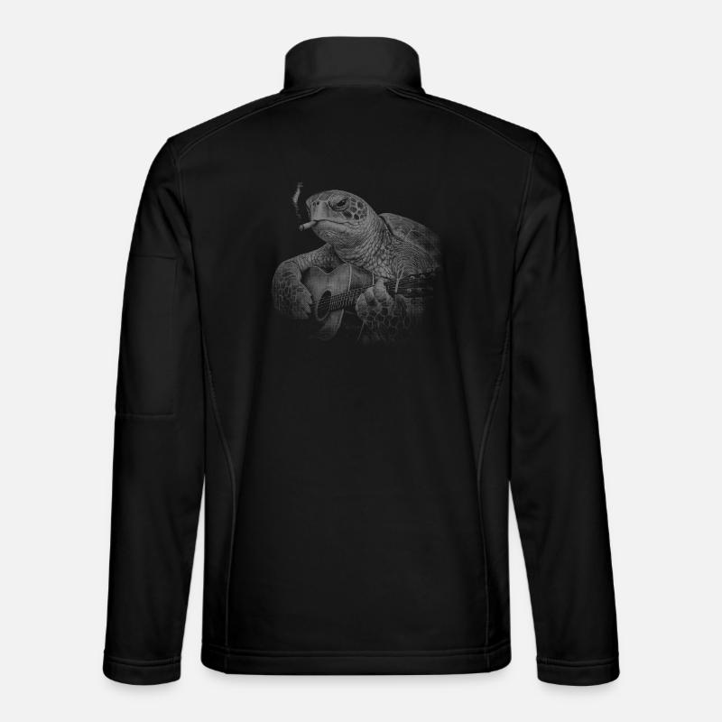 Turtle Night Guitar - Unisex Softshelljacke - Schwarz