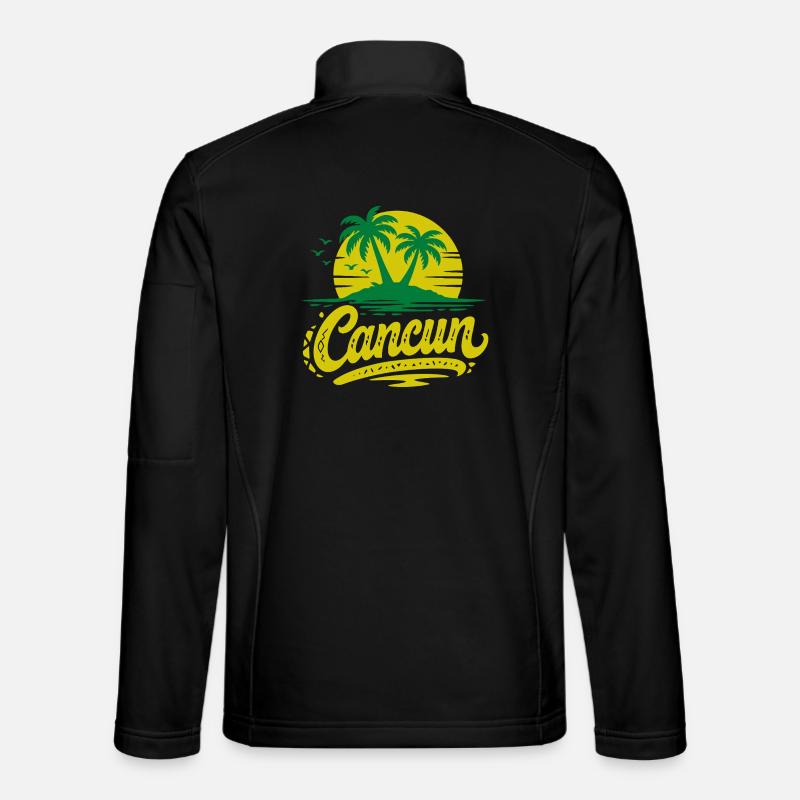 Cancun Retro Palm Trees Holiday Souvenir Unisex Softshell Jacket