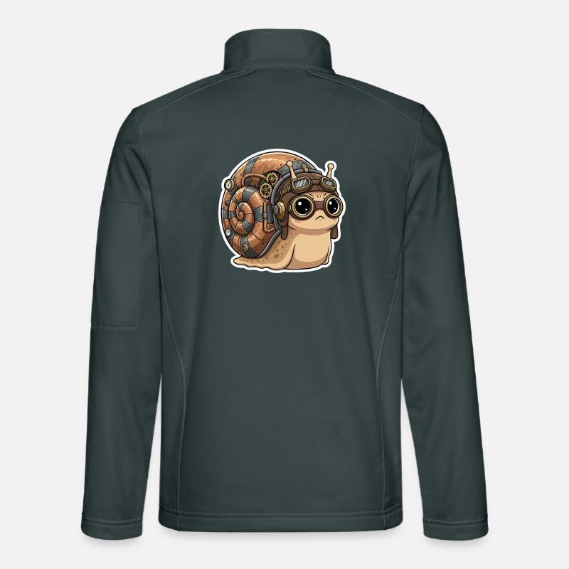 Snail Aviator Steampunk Shell Copper Unisex Softshell Jacket