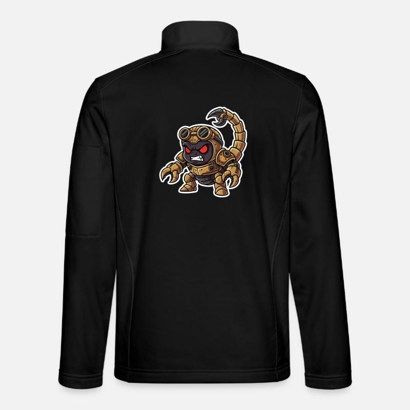 Skorpion Bionic Steampunk Krieger Messingnieten - Unisex Softshelljacke - Schwarz