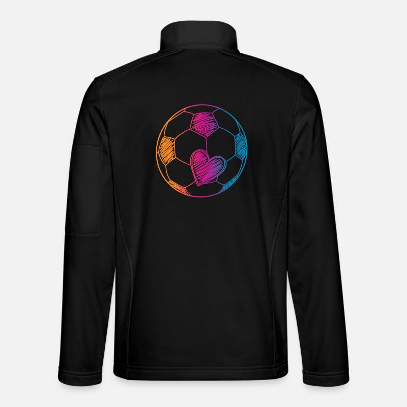 Fußball Ball Aquarell - Unisex Softshelljacke - Schwarz