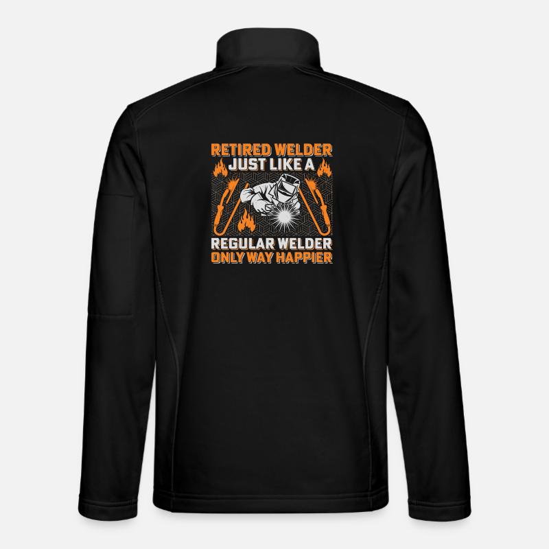 Pensioner welder: Happy welder retirement - Unisex Softshell Jacket - black