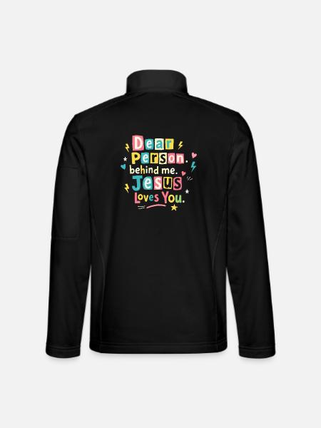 Jesus loves you positive message - Unisex Softshell Jacket - black - Back