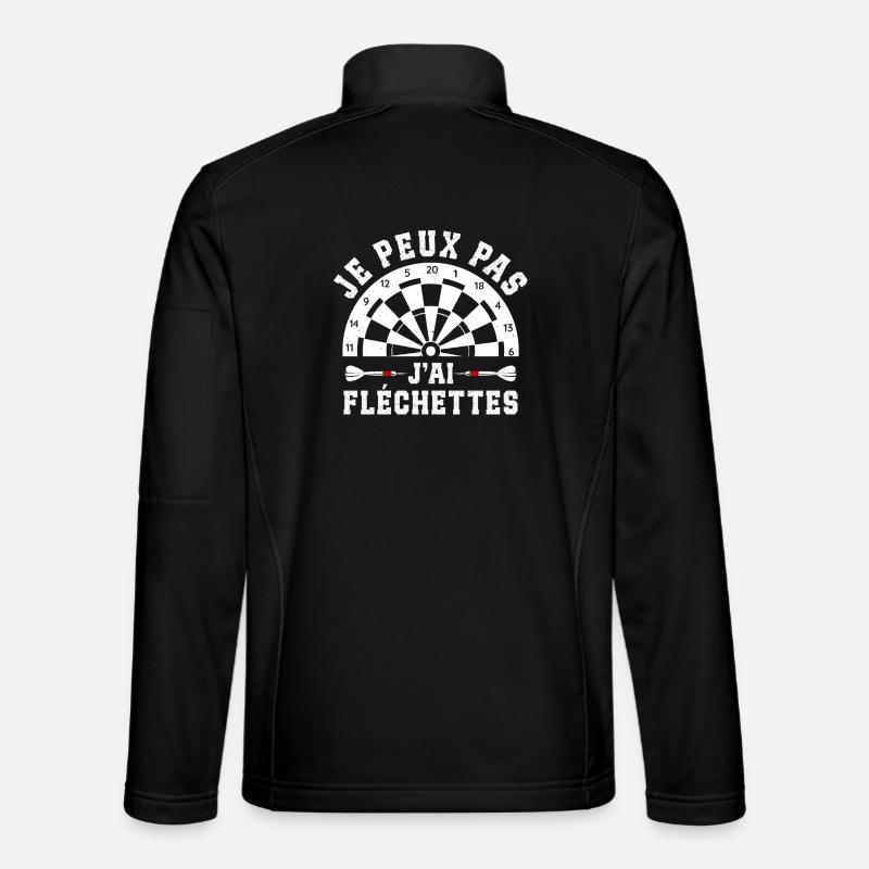 Je Peux Pas J'ai Fléchettes - Veste en tissu softshell Unisexe - noir
