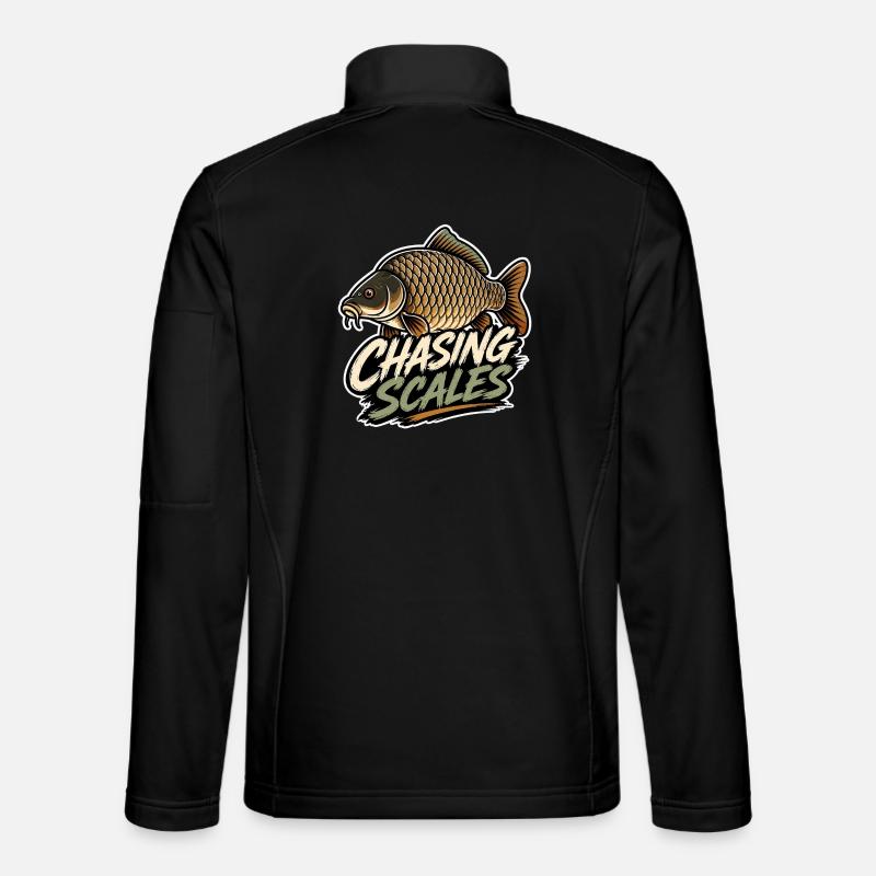 Chasing Scales Carp Fishing Design - Unisex Softshell Jacket - black