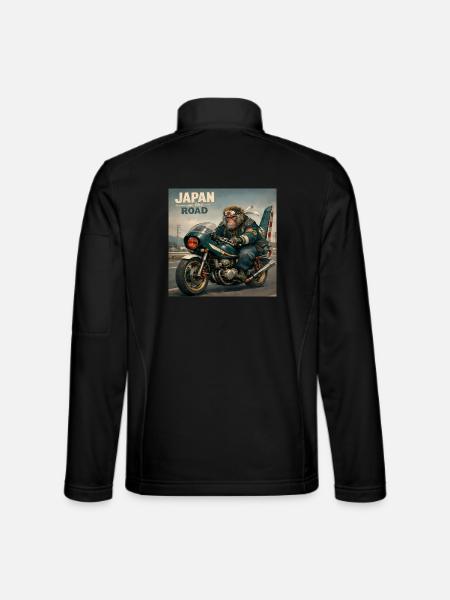 Japanese Bosozoku Monkey Biker - Unisex Softshell Jacket - black