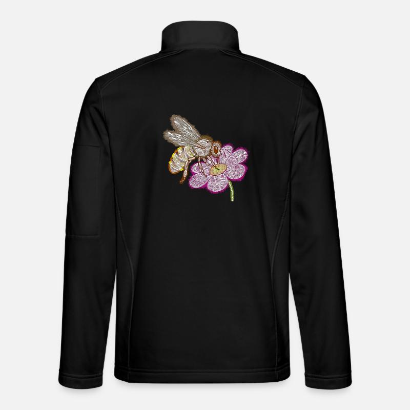 Zentangle Bee - Unisex Softshell Jacket - black