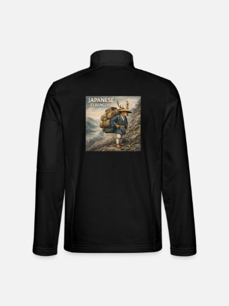 Japanese Shika Bokka Design - Unisex Softshell Jacket - black