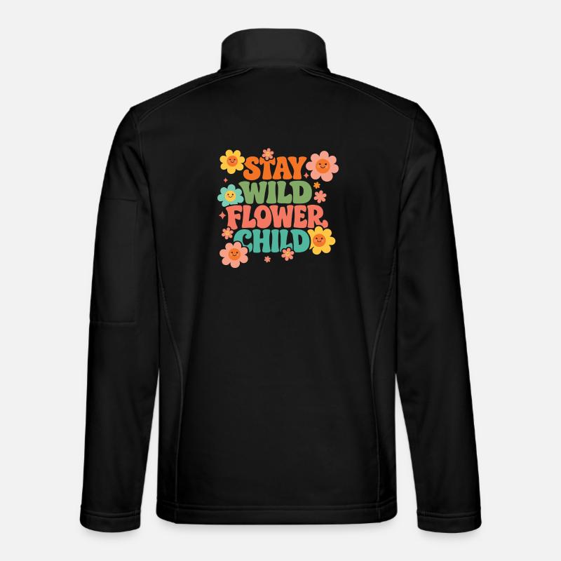 Reste l’enfant des fleurs sauvages - Veste en tissu softshell Unisexe - noir