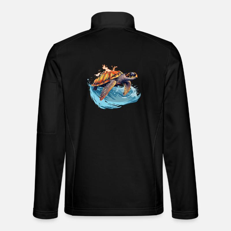 Wild sea turtle in wave Unisex Softshell Jacket