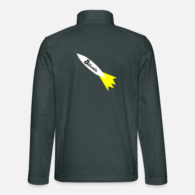 Bitcoin Rocket Print Unisex Softshell Jacket