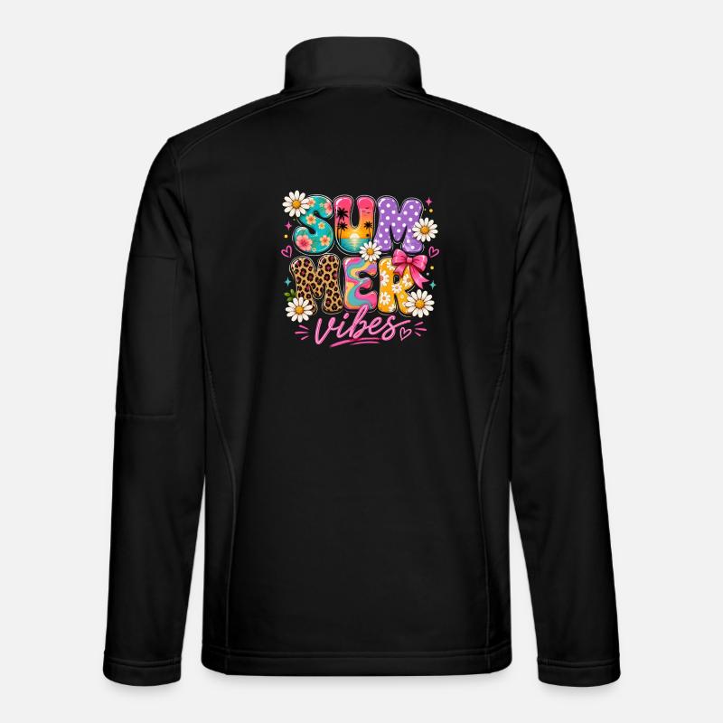 Summer Vibes – Buntes Sommer-Design - Unisex Softshelljacke - Schwarz
