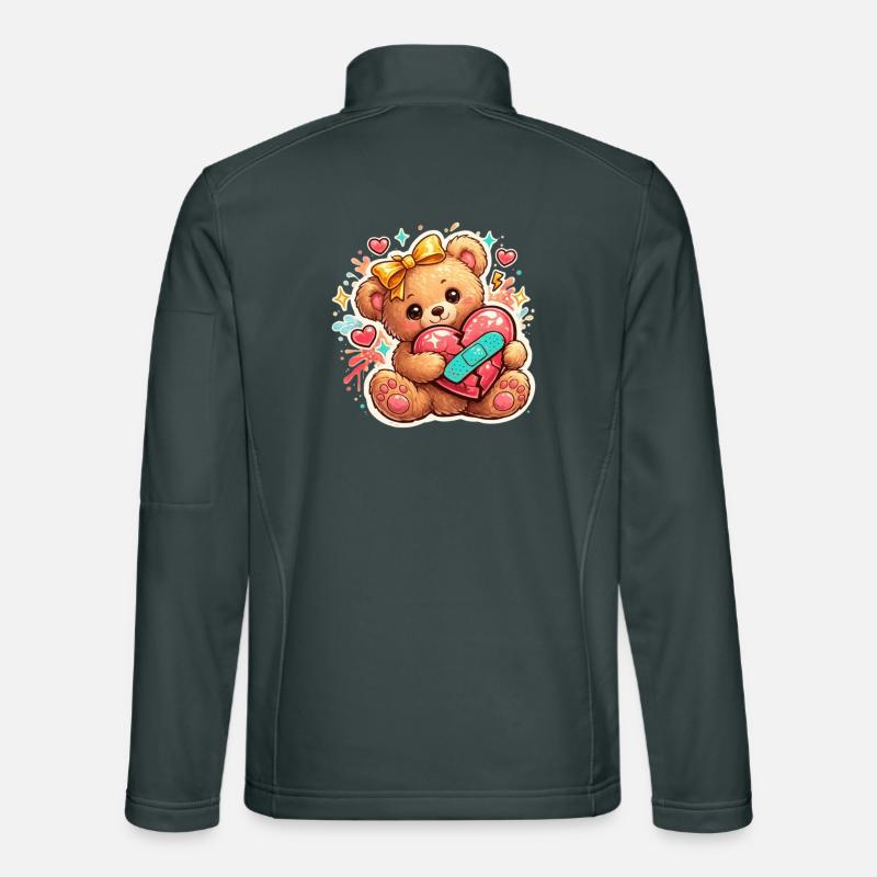 Süßer Teddybär mit gebrochenem Herzen – Liebesästhetik Unisex Softshelljacke