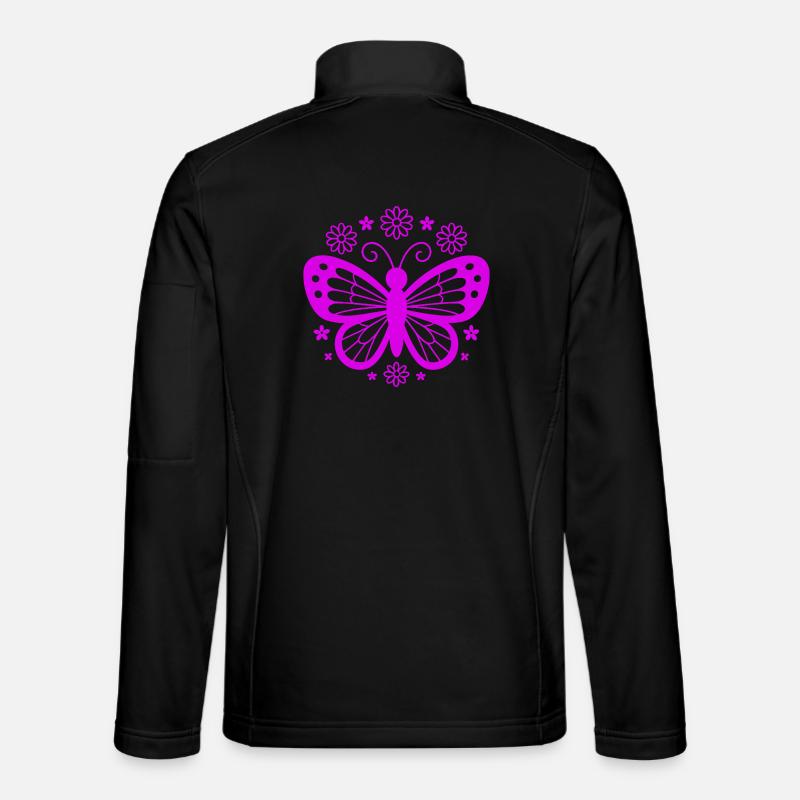 Pinkschmetterling Blütentraum - Unisex Softshelljacke - Schwarz